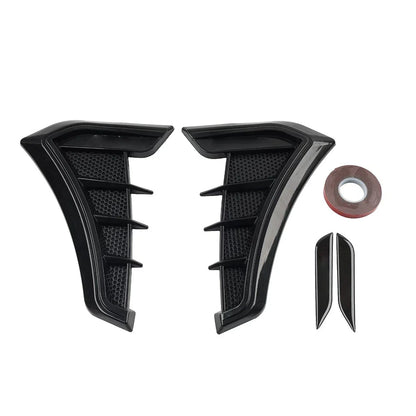 Black Fender Hood Air Flow Intake Trim for Car Side Ventilation Decals