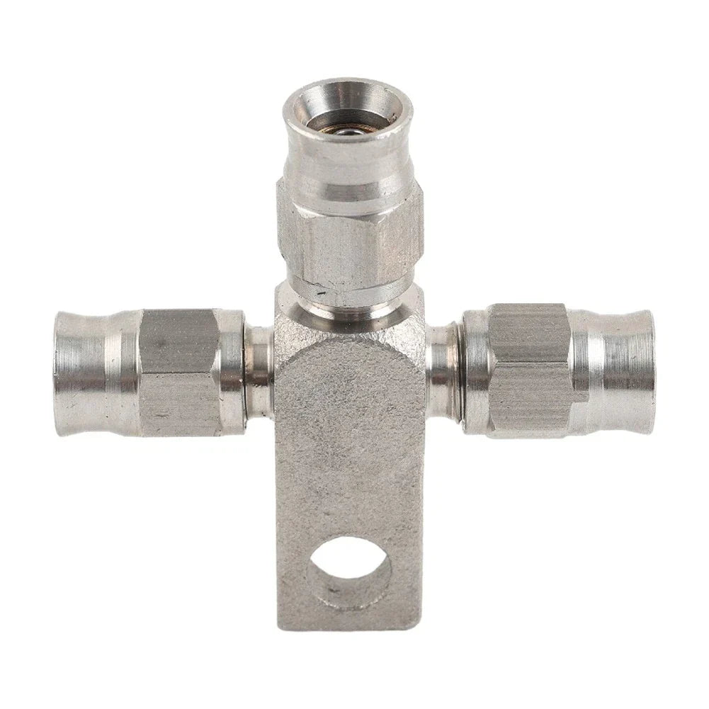 Stainless Steel AN-3 Tee Brake Hose Fittings for Car (No Year Specified)