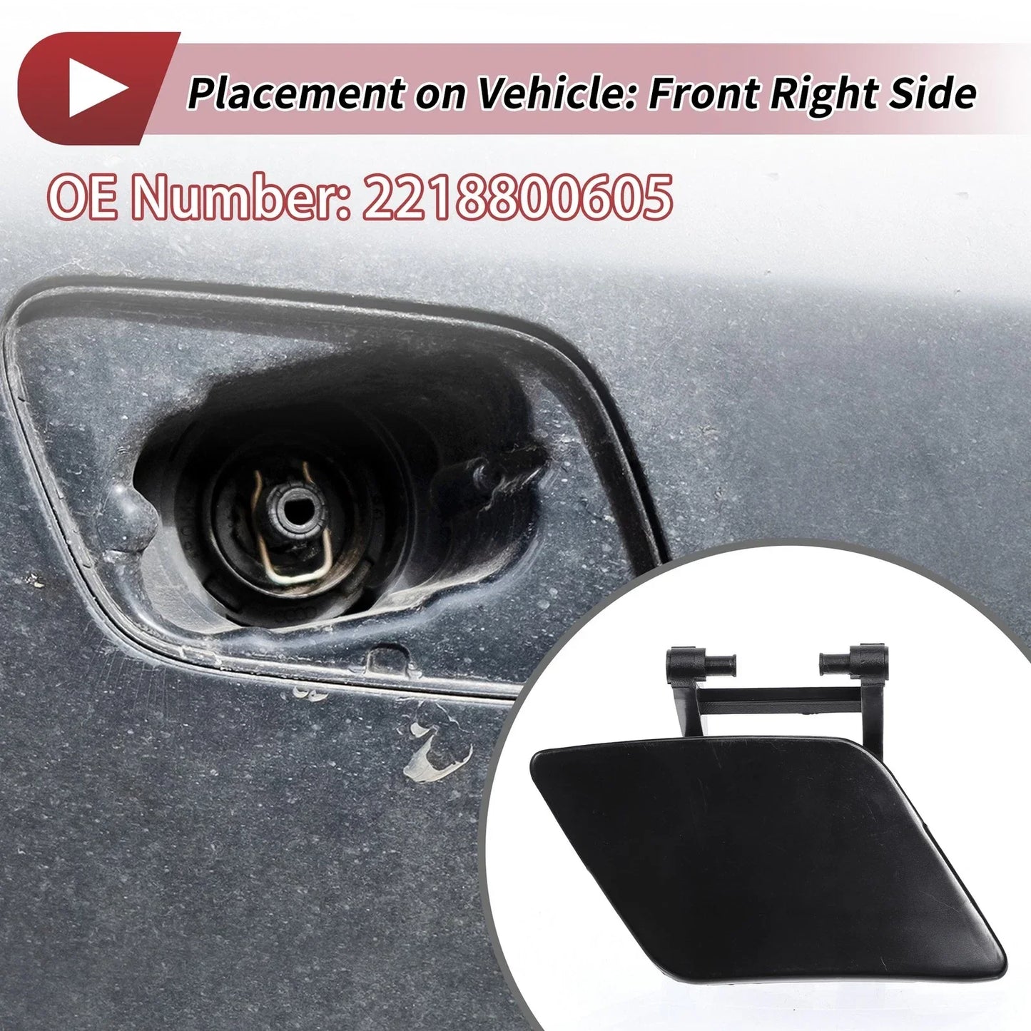 Front Right Bumper Headlight Washer Nozzle Cover for Mercedes-Benz S600 (2000-2006)