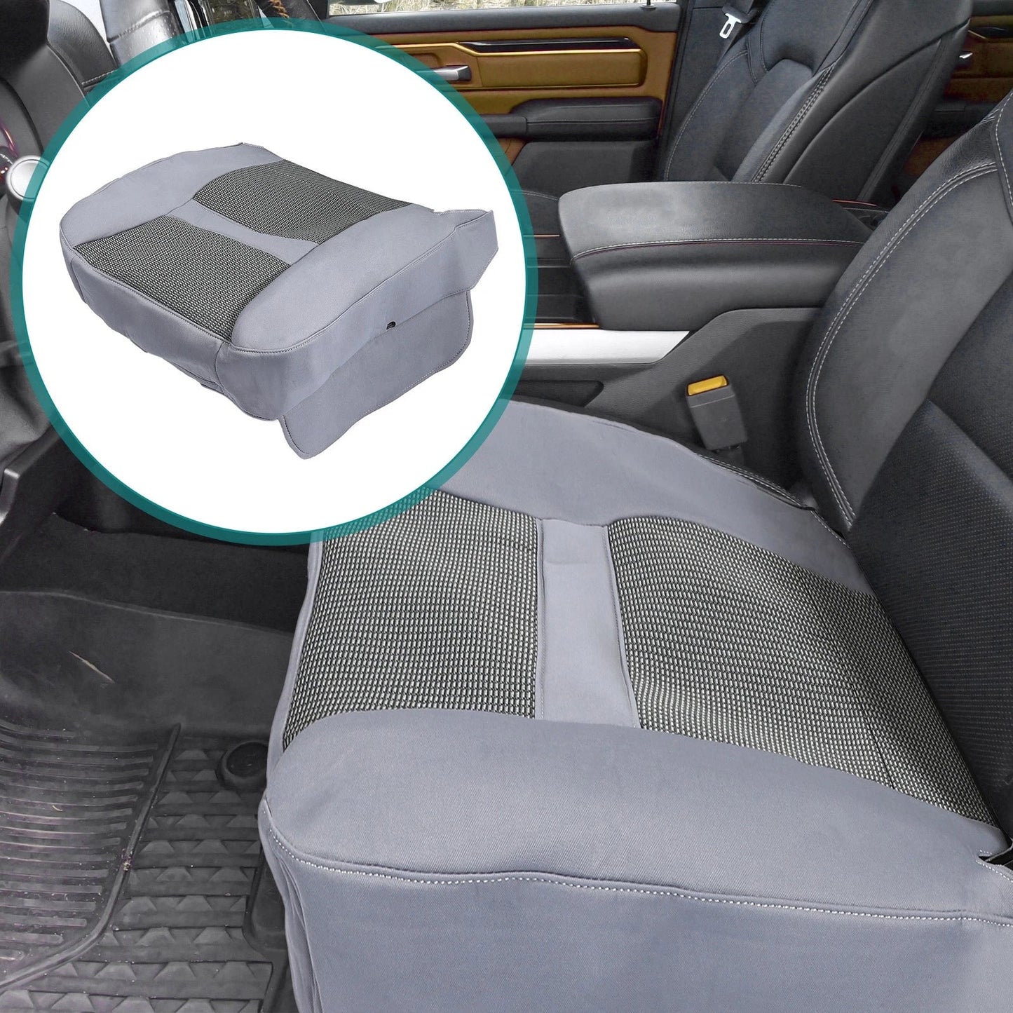 Gray Driver Side Bottom Cloth Seat Cover for Dodge Ram 1500 2500 3500 (2006-2009)