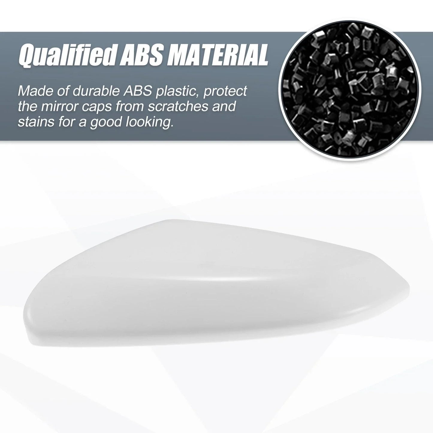White Left Side Car Mirror Cover Caps for Honda Civic (2016-2021)