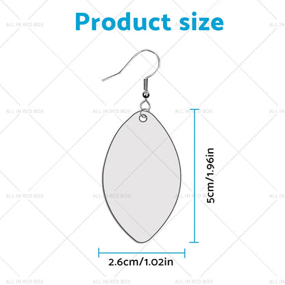 48PCS Double-Sided MDF Rugby Earrings with Hooks & Jump Rings