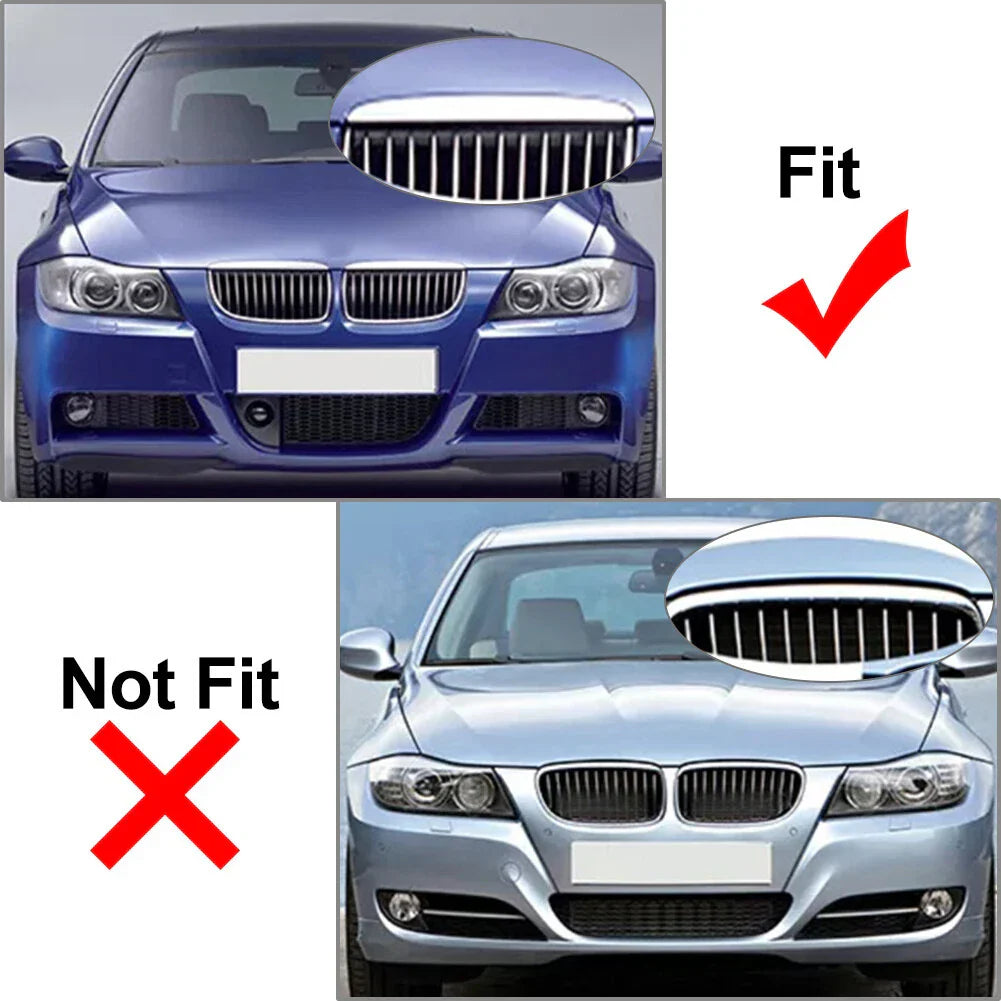 Diamond Black Front Kidney Grille for BMW 3 Series E90 E91 (2005-2008)