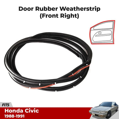 Door Rubber Seal Weatherstrip Front RH Fits Honda Civic DX LX SED 4D 1988-91 D05