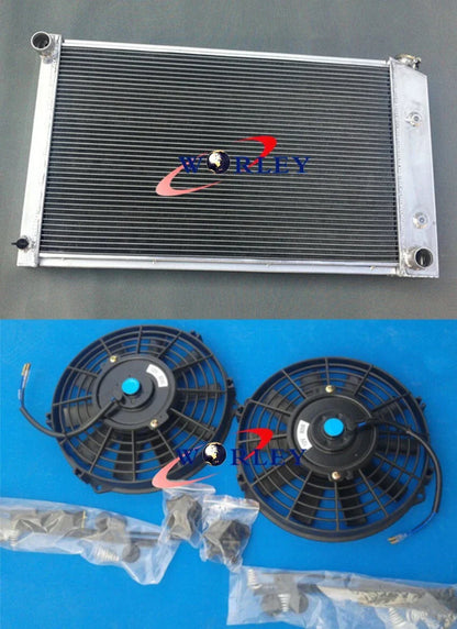 3 Core Aluminum Radiator for Pontiac Firebird Trans Am (1970-1981) + 2 Fans