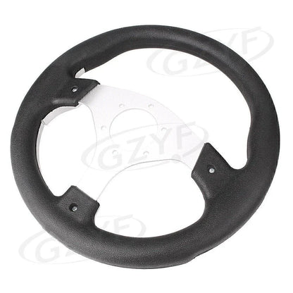 13" Racing Steering Wheel Leather PVC w/ Horn Button for Universal Car