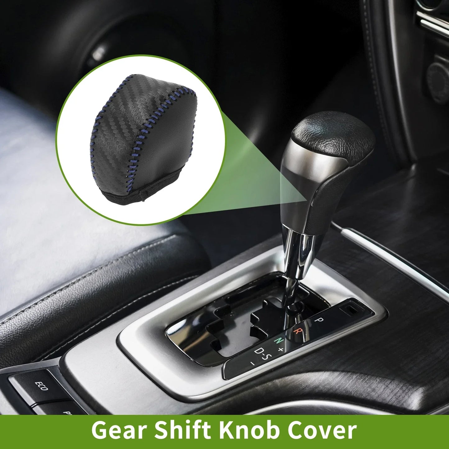 Car Gear Shift Knob Cover for Lexus NX250 2022-2023 Black Carbon Fiber Blue