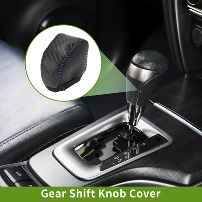 Car Gear Shift Knob Cover for Lexus NX250 2022-2023 Black Carbon Fiber Blue