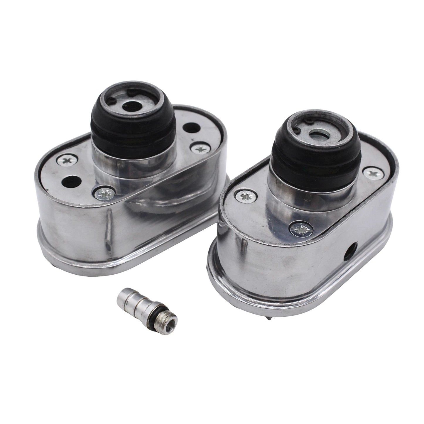 Polished Aluminum Finned Oval Air PCV Breather Combo for Valve Cover