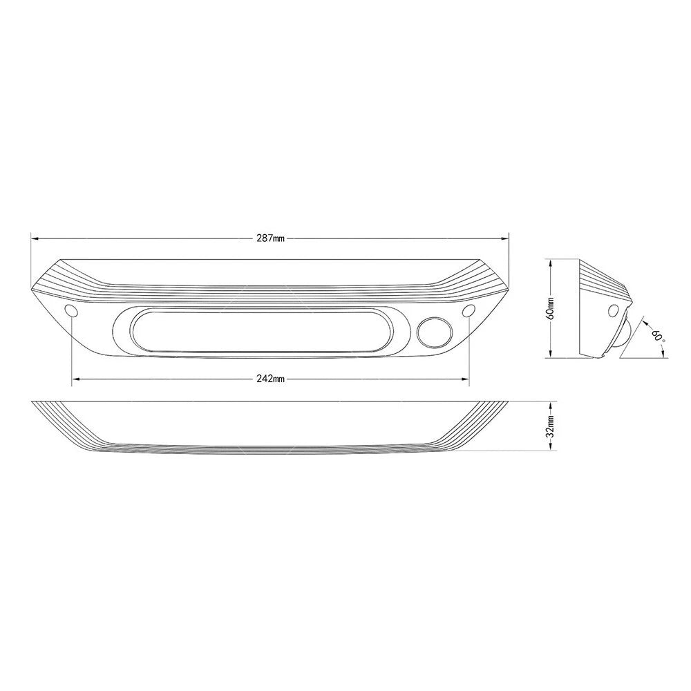 287MM Dual LED Bug Light 12/24V Amber/White Lights for Car Awning