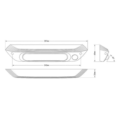 287MM Dual LED Bug Light 12/24V Amber/White Lights for Car Awning