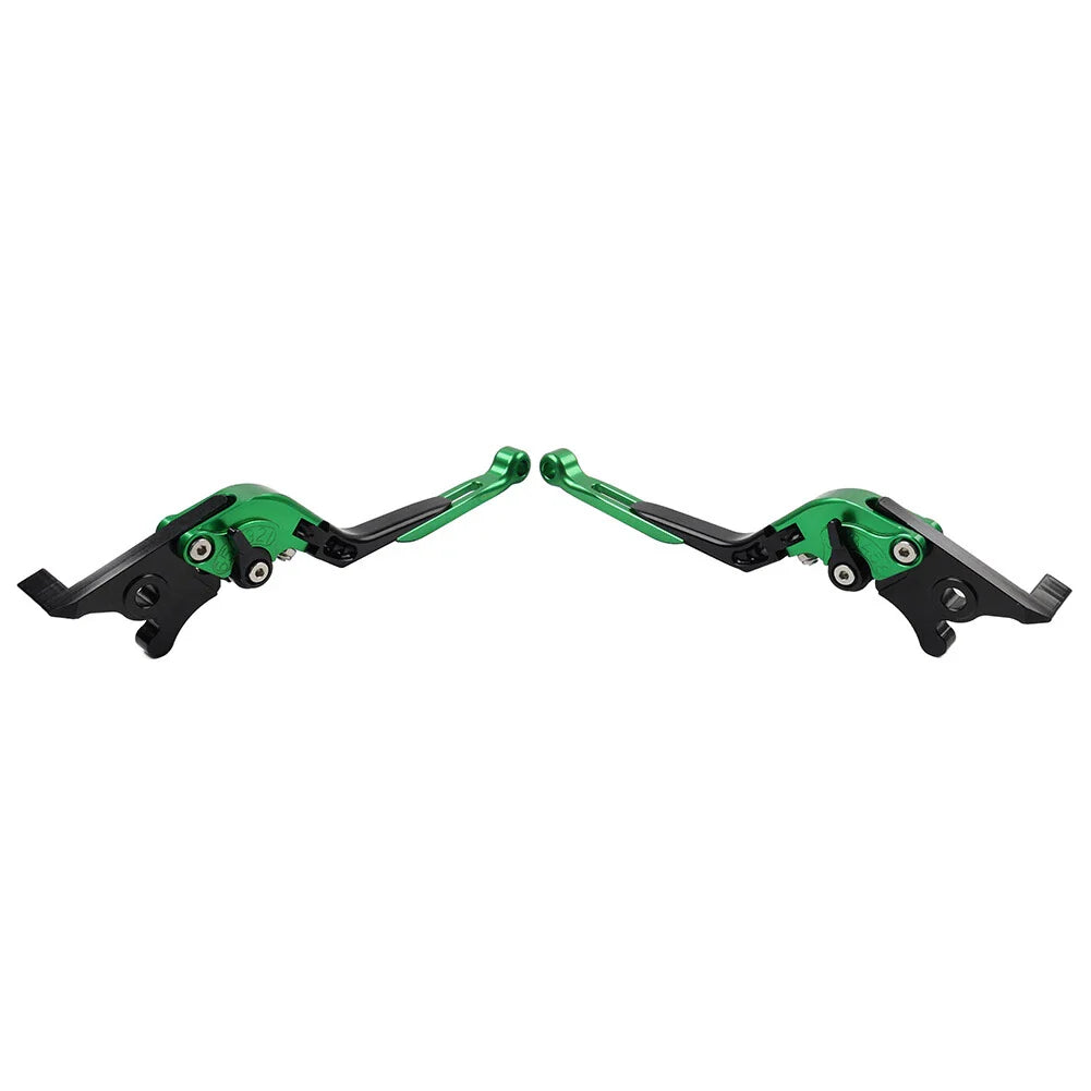 CNC Green Extendable Brake Clutch Levers for Kawasaki Ninja 125 250 (2013-2023)