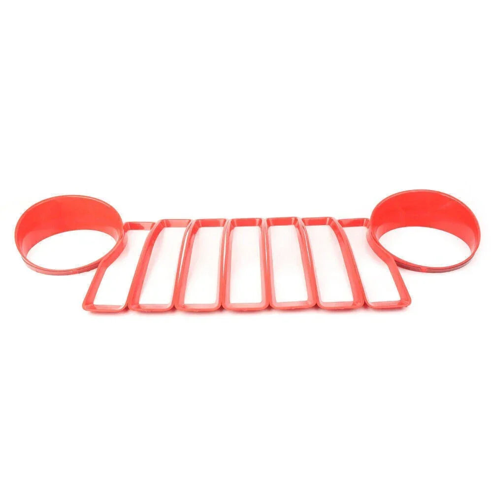 Red Front Headlight & Grille Cover Trim for Jeep Wrangler JL (2018)
