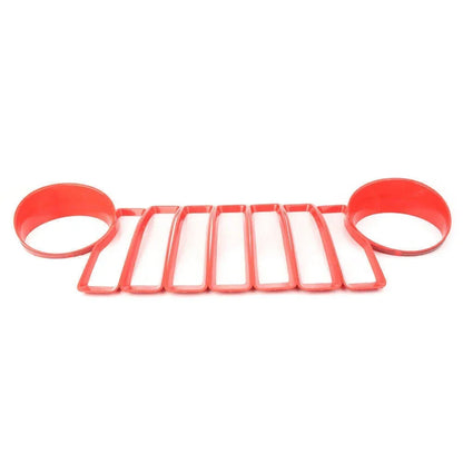Red Front Headlight & Grille Cover Trim for Jeep Wrangler JL (2018)