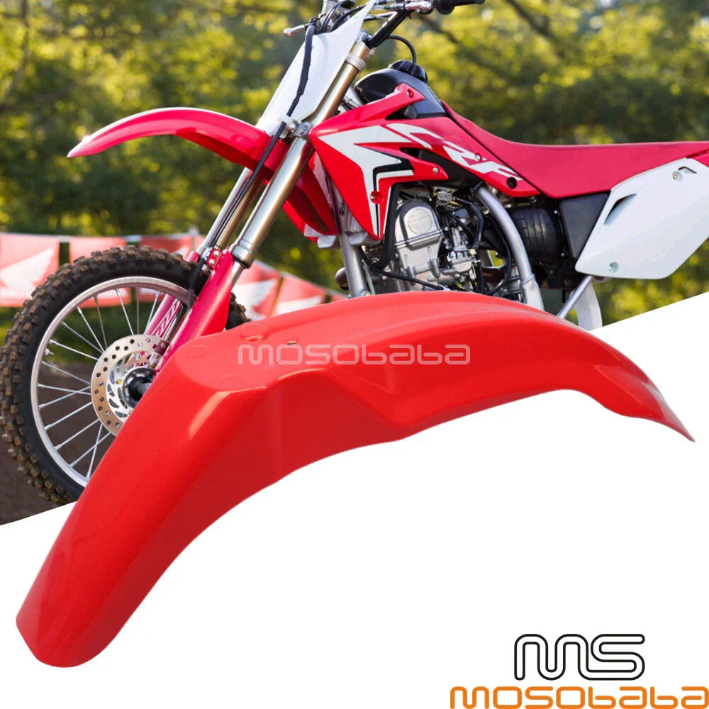 Red Front Fender Mudguard for Honda CR100/125/250, Yamaha TTR230/250, Suzuki DR100