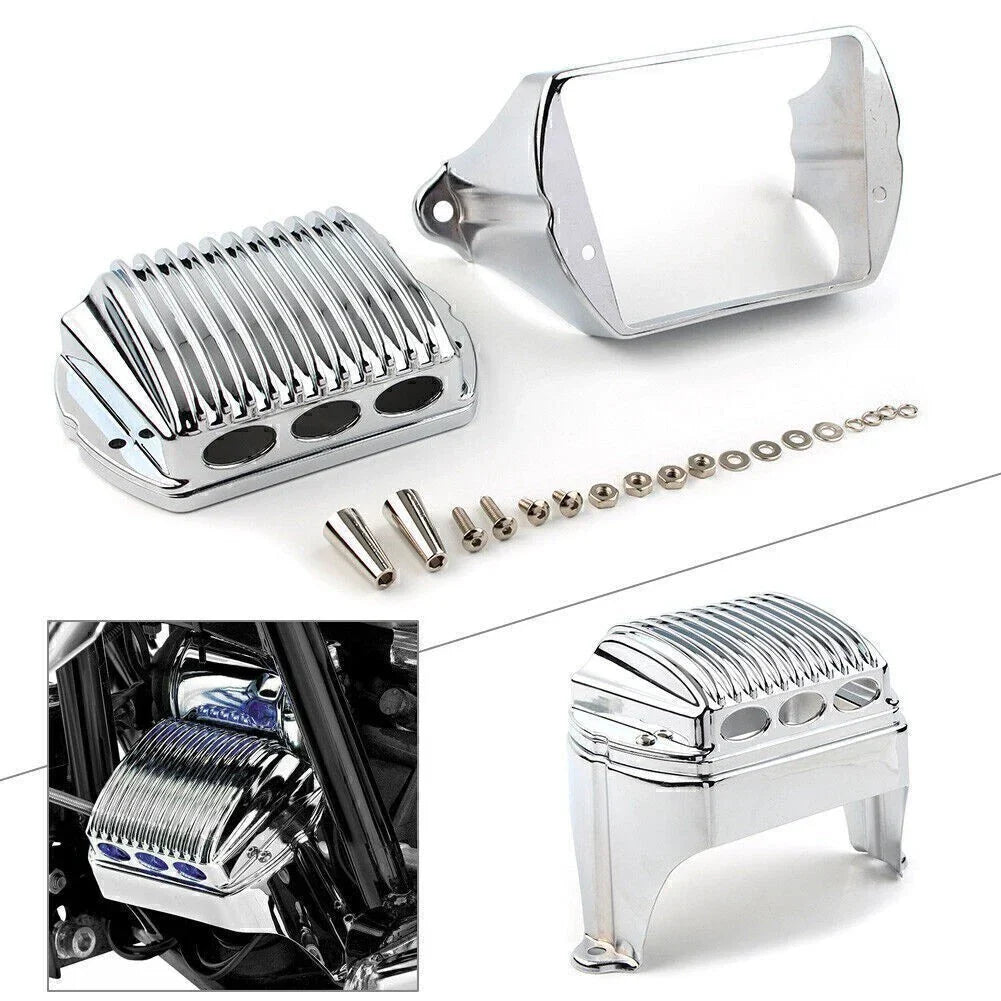 Front Voltage Regulator Cover Accent for Harley Bagger FLH 1997-2011 Chrome