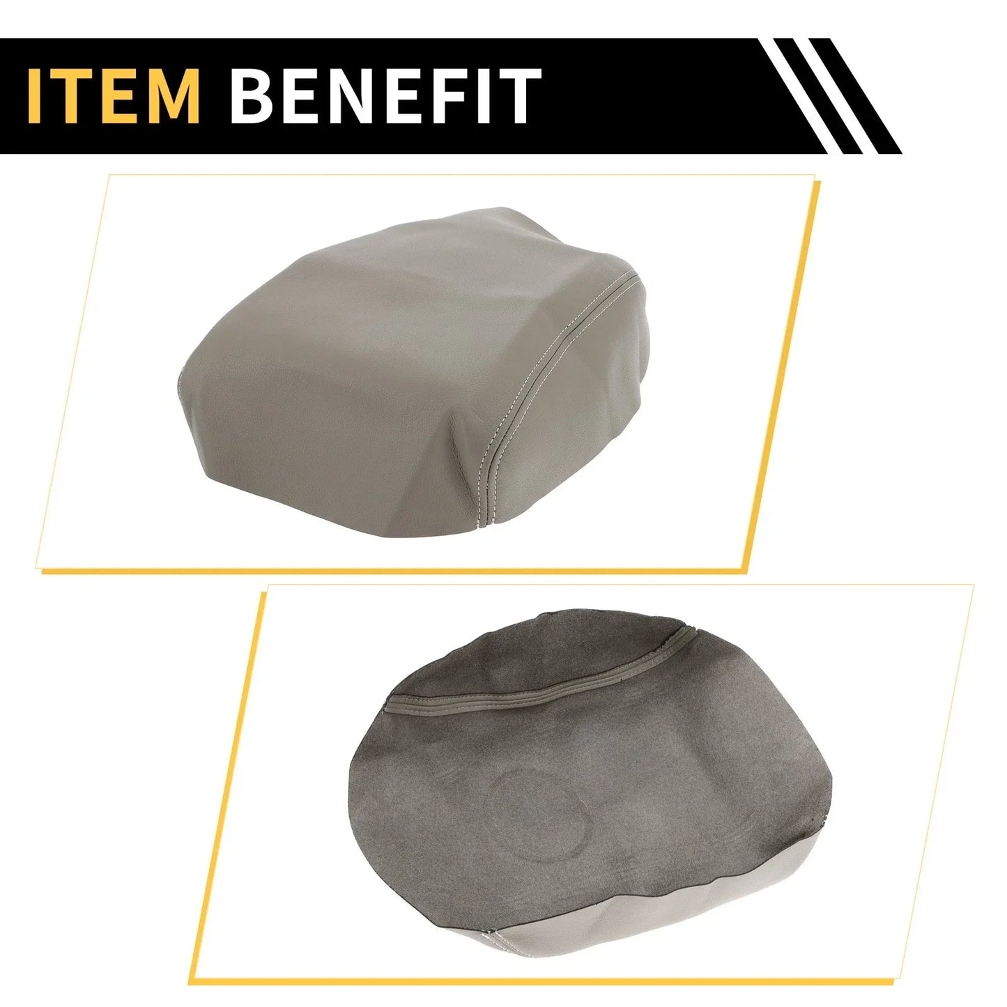 Center Console Cover for Honda Ridgeline 2006-2014 Microfiber Leather Grey