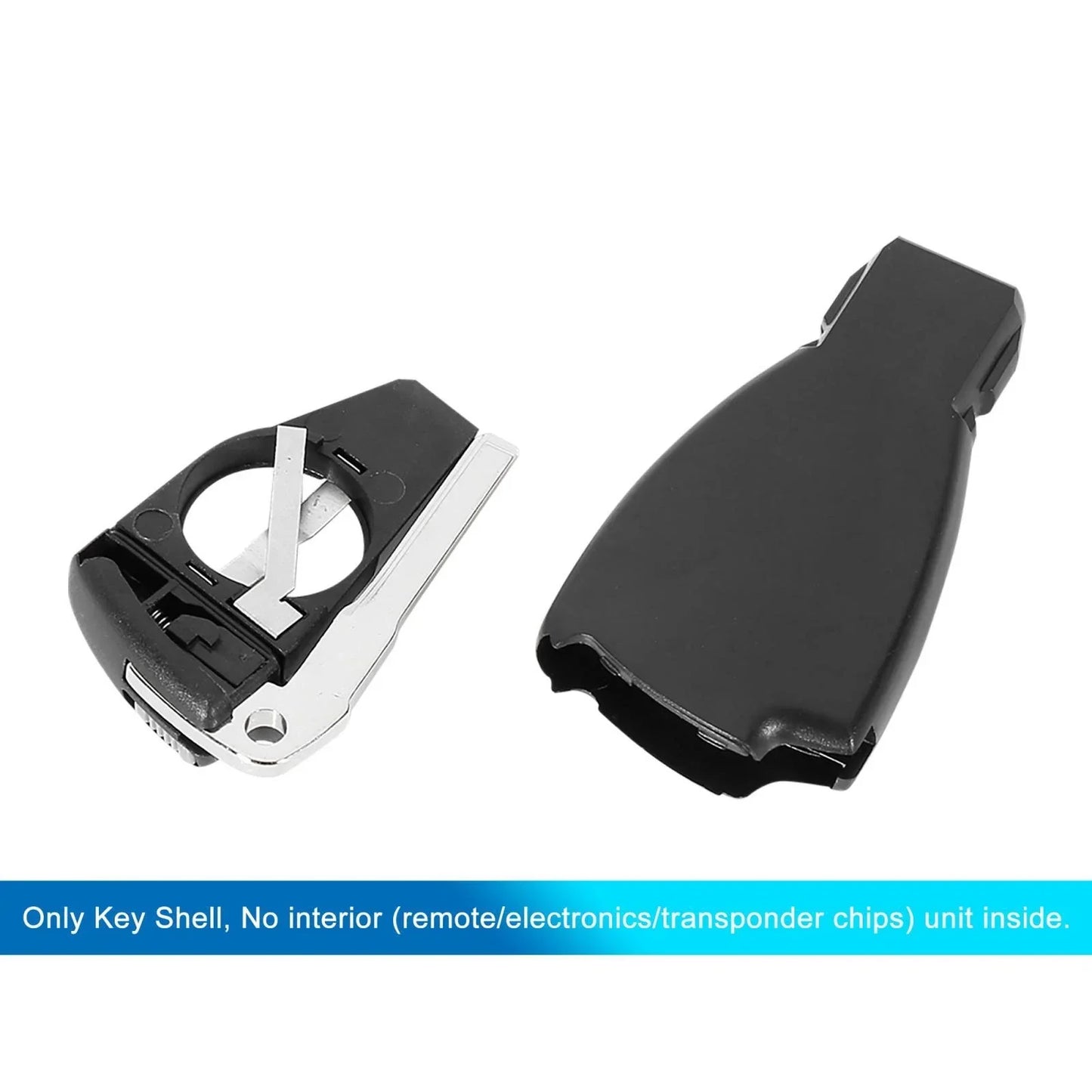Key Fob Shell Case for Mercedes-Benz 4 Button Black (2010-2015)