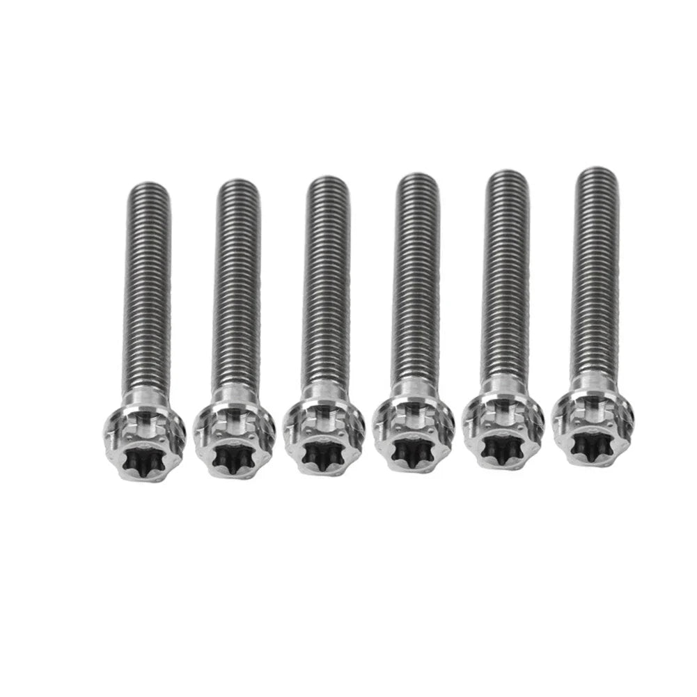 6pcs M8x50mm Titanium Torx Head Flange Screws for Motorcycle Bike
