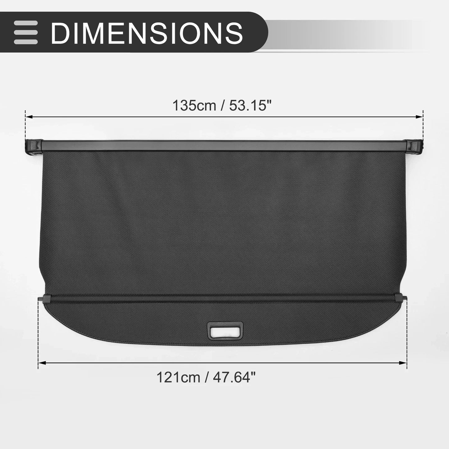 Retractable Cargo Cover for Mercedes-Benz GLE350 3.5L 2016-2019 Black Fiber