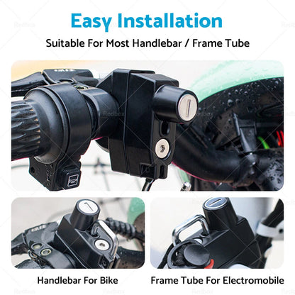 22mm 25mm Universal Motorcycle Helmet Lock for Handlebar Frame Tube Bar