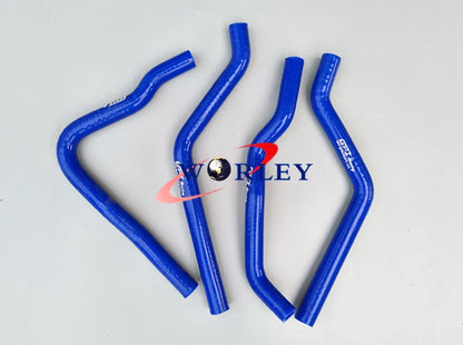 Aluminum Radiator + Blue Hoses for Kawasaki KX125 KX 125 (1990-1991)