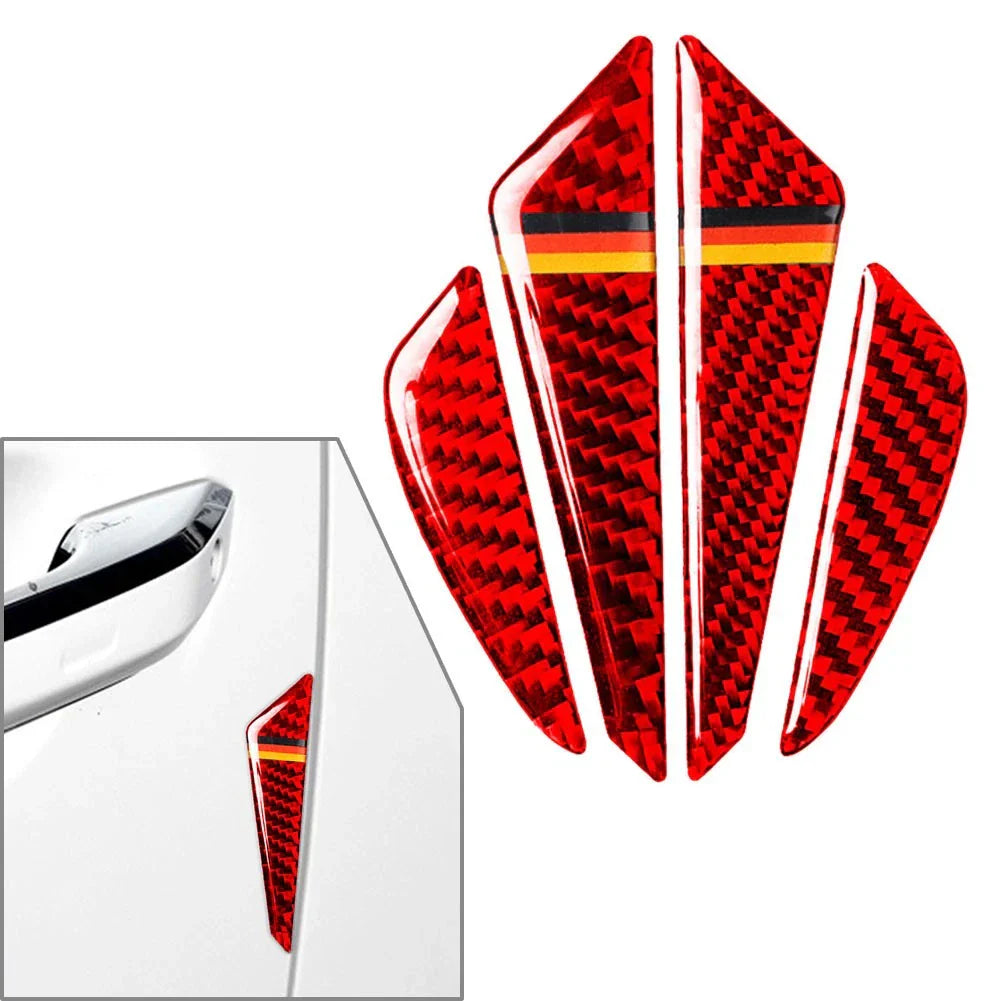 Carbon Fiber Red Universal Door Edge Guards Trim (Fits Most Vehicles)