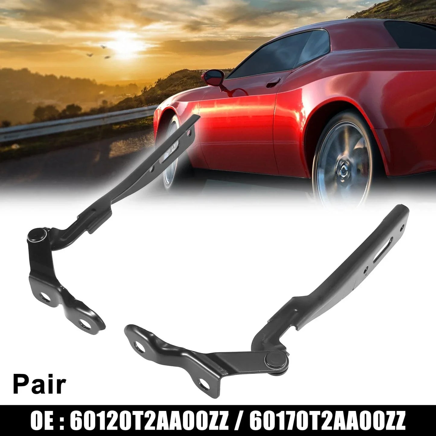 Hood Hinges 2 x for Honda Accord (60120T2AA00ZZ, 60170T2AA00ZZ)