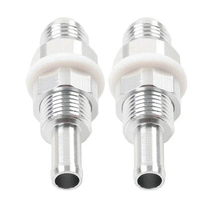 6AN Male Flare Bulkhead to 5/16" Hose Barb Fuel Tank Fittings