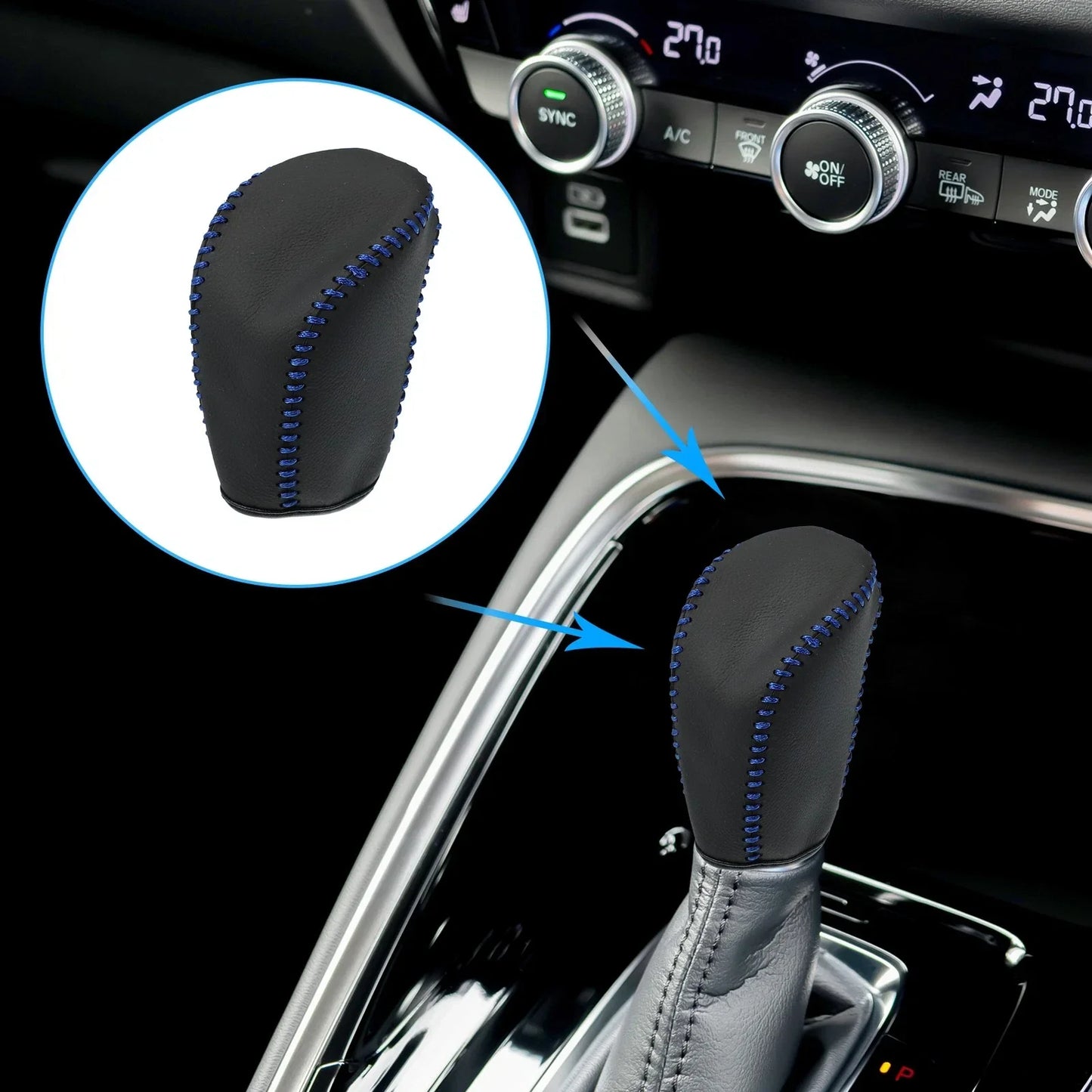 Genuine Leather Gear Shift Knob Cover for Honda Civic 10th Gen (2016-2021)