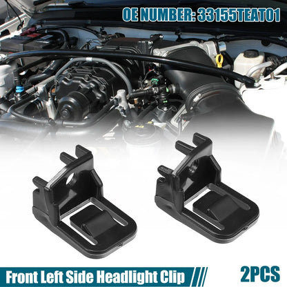 2 x Front Left Headlight Clips for Honda Civic (2016-2020)