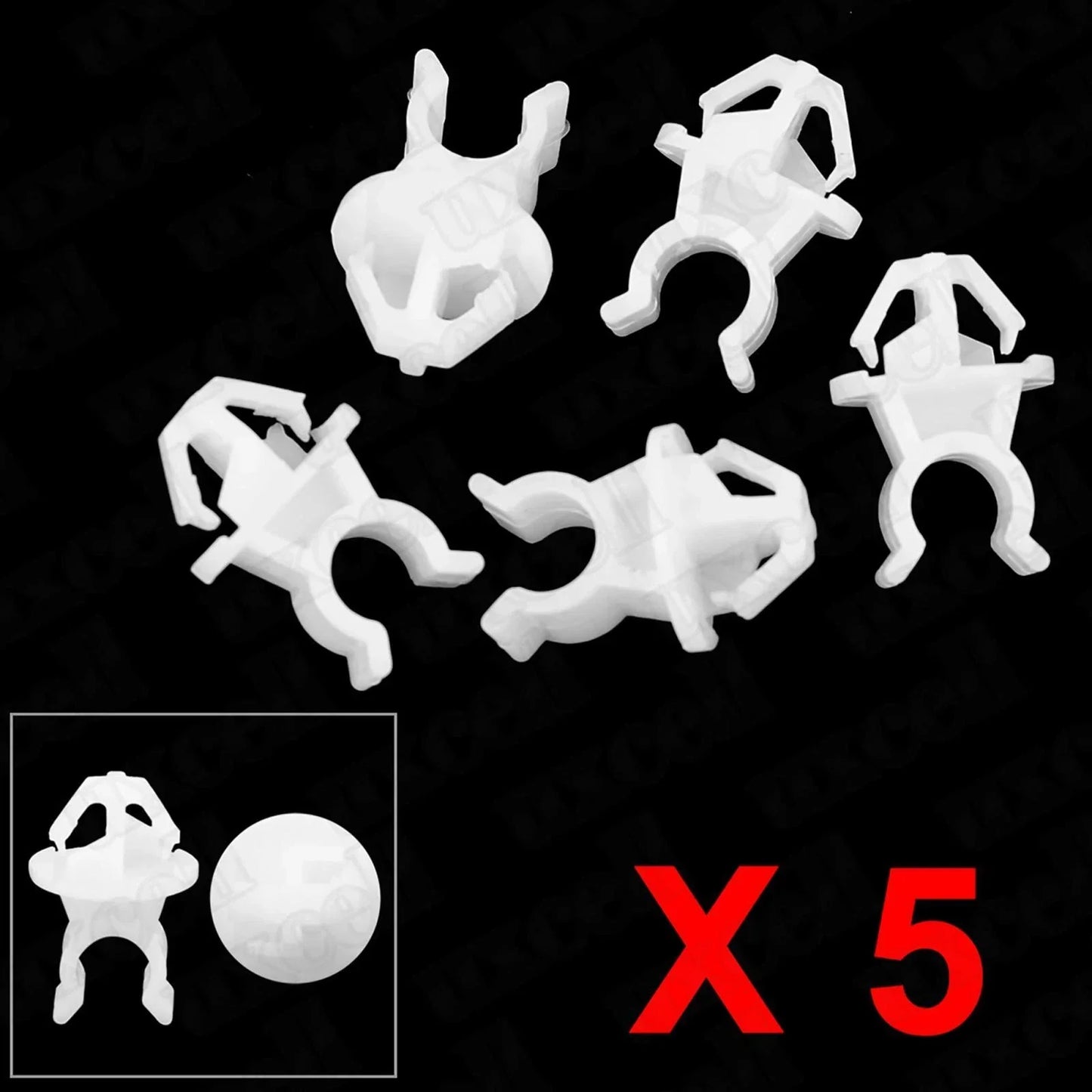 Hood Prop Rod Support Rivet Clips 14 x 11mm White 5 x for Honda