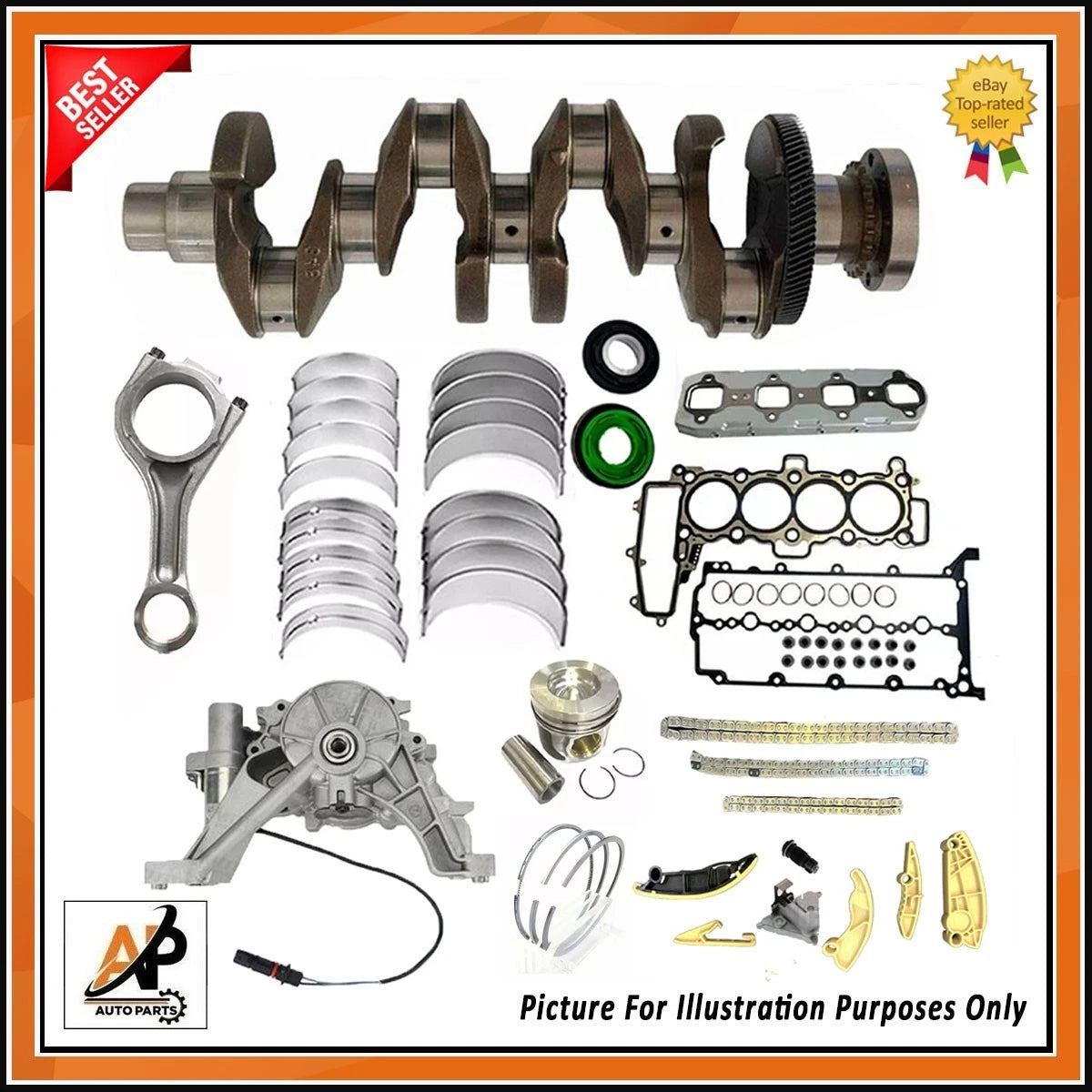 Engine Rebuild Kit for Land Rover Jaguar 2.0D Crankshaft (204DTA) ()