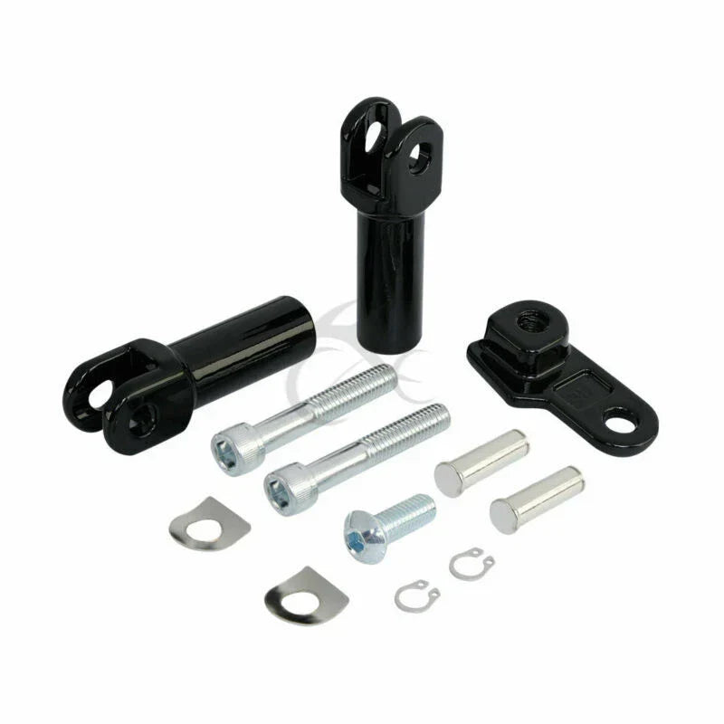 Black Footpegs Mounts for Harley Softail Slim, Cross Bones (2012-2017, 2008-2011)