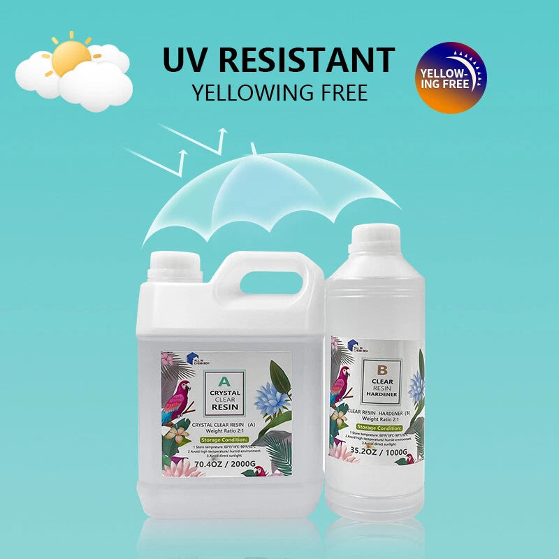 3KG Epoxy Resin 2:1 AB Clear Coating for Art DIY UV Crafts & Glass
