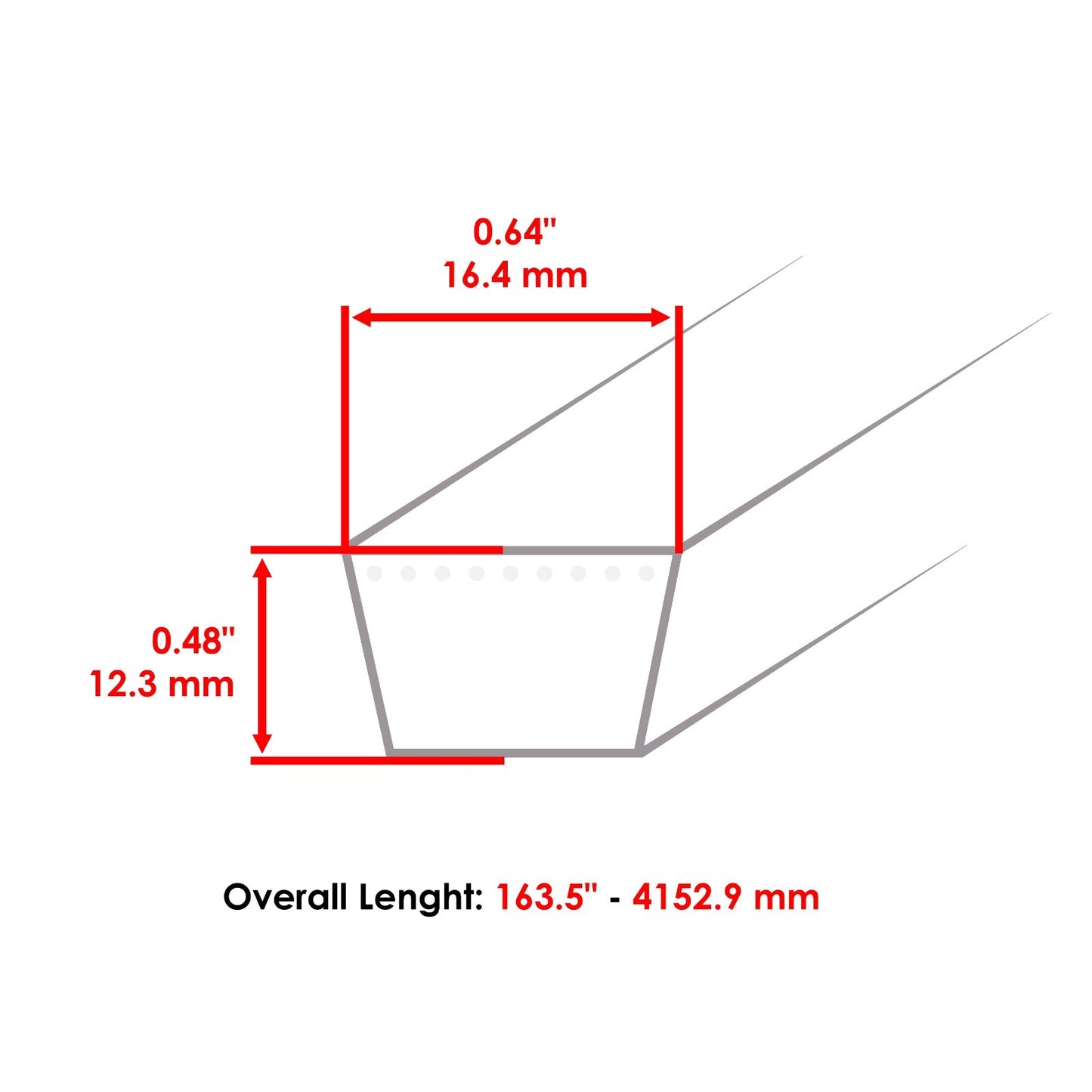 Deck Belt 1 5/8 Inch Replacement for Husqvarna MZ6128 (1998–2013)