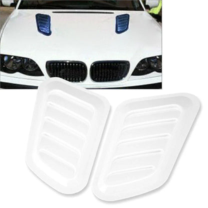 White Vent Car Intake Scoop Air Flow Hood Decorative Cover for Make & Model