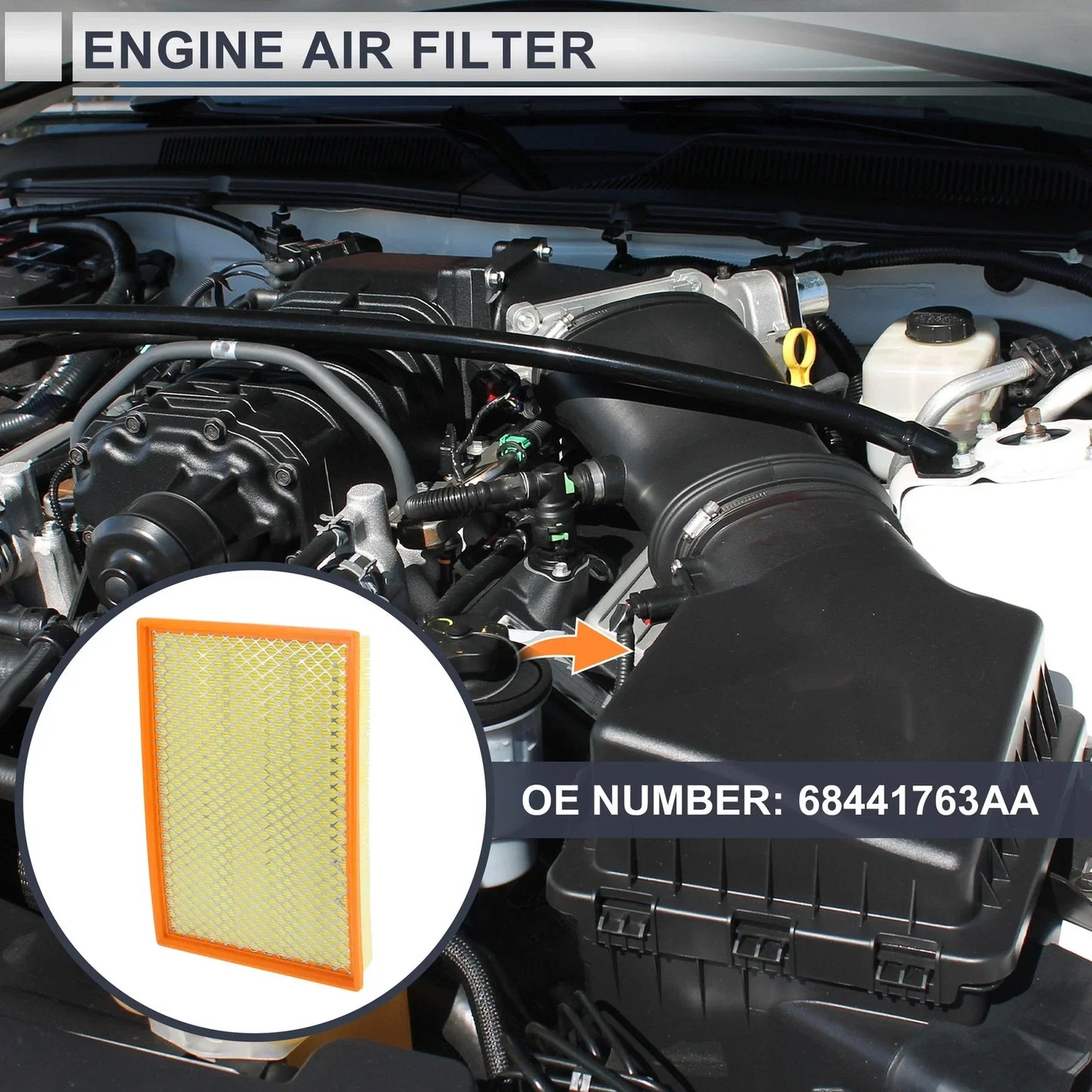 Engine Air Filter for Dodge Ram 1500 (2019-2023) - 1 x Replacement Part