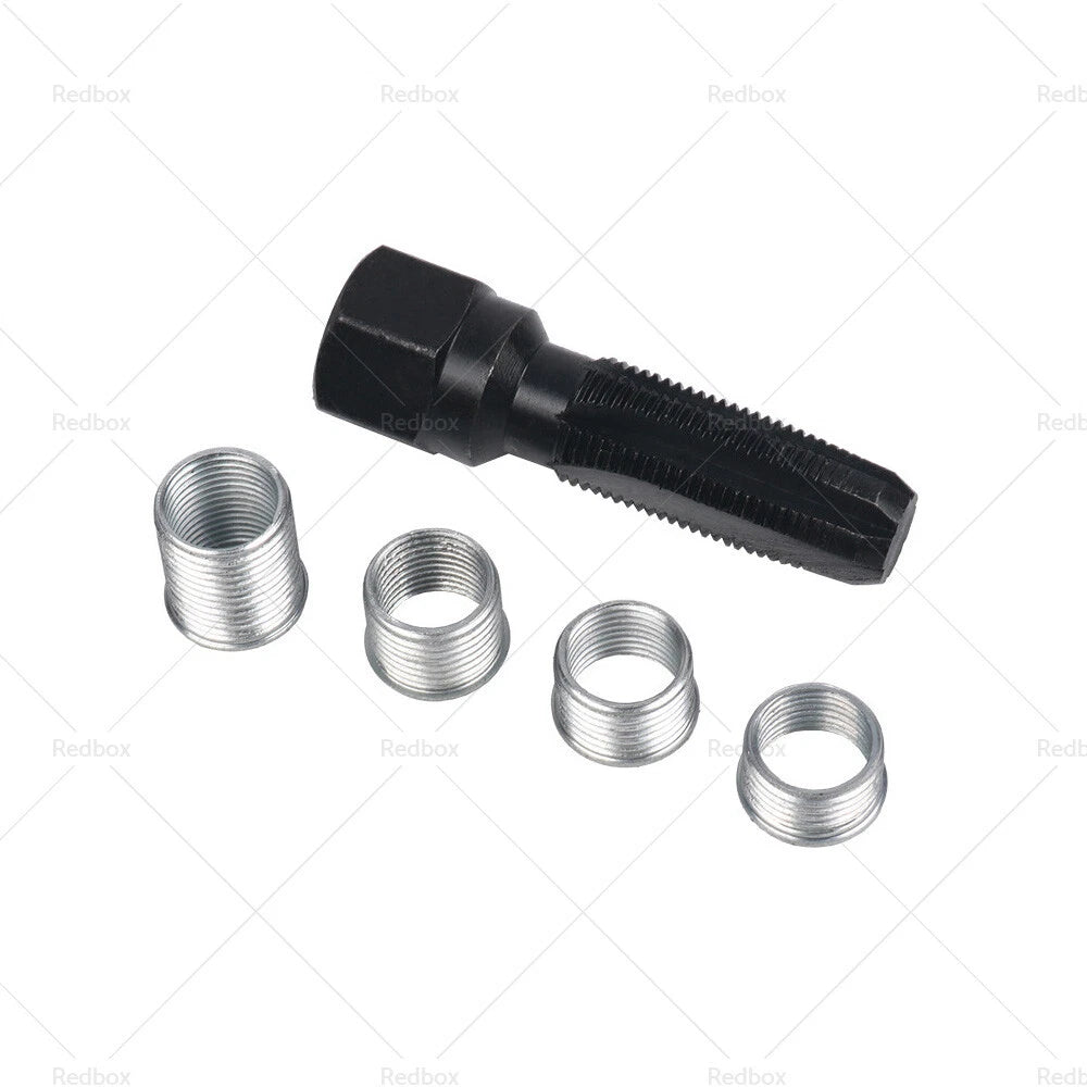 14MM Spark Plug Repair Kit & 4 Inserts for Helicoil Thread Reamer Tap