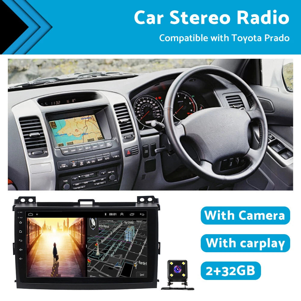 32GB Android 11 Carplay Stereo GPS Navi for Toyota Prado (2003-2009)