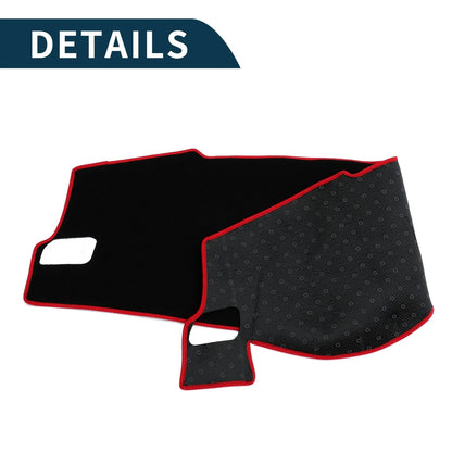 Dashboard Dash Cover Mat for Honda Civic FL5 2022-2024 Sun Protector Pad Black Red