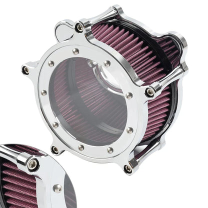 Air Cleaner Intake Filter Chrome Red for Harley Dyna Street Bob Electra Glide (2006-2023)