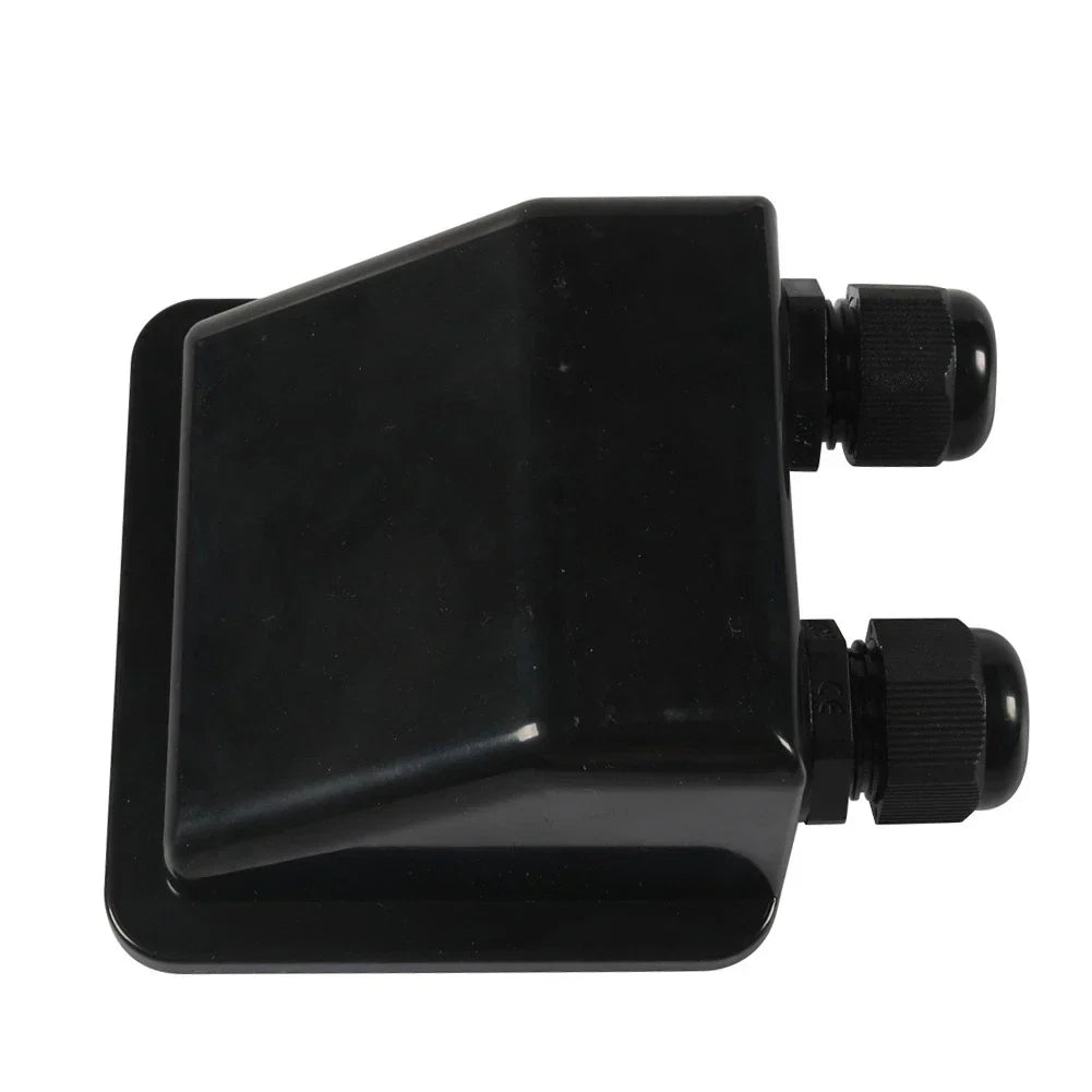 Double Wire Cable Entry Gland Box for Solar Panel RV Caravan Black