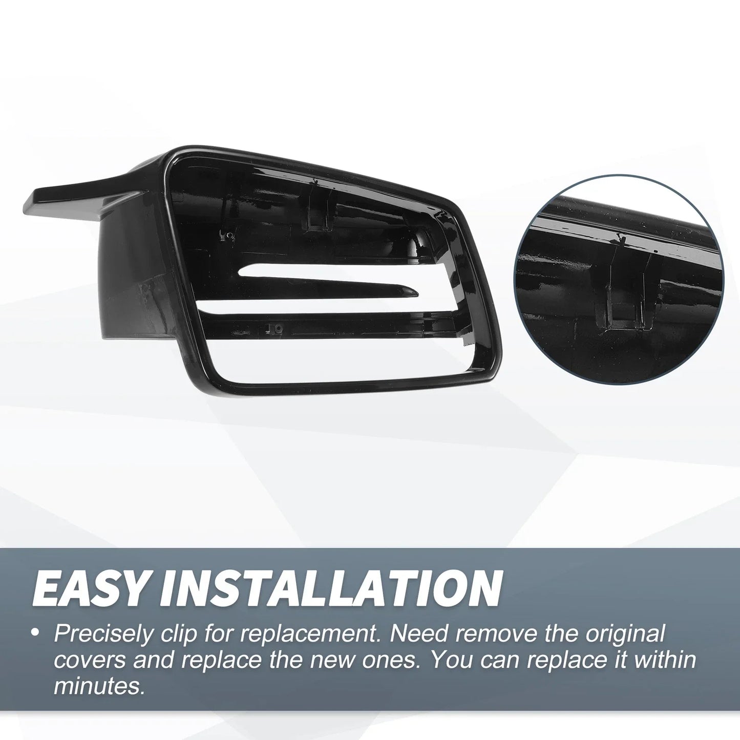 Gloss Black Rearview Mirror Cover Cap for Mercedes-Benz W176 W246 C117