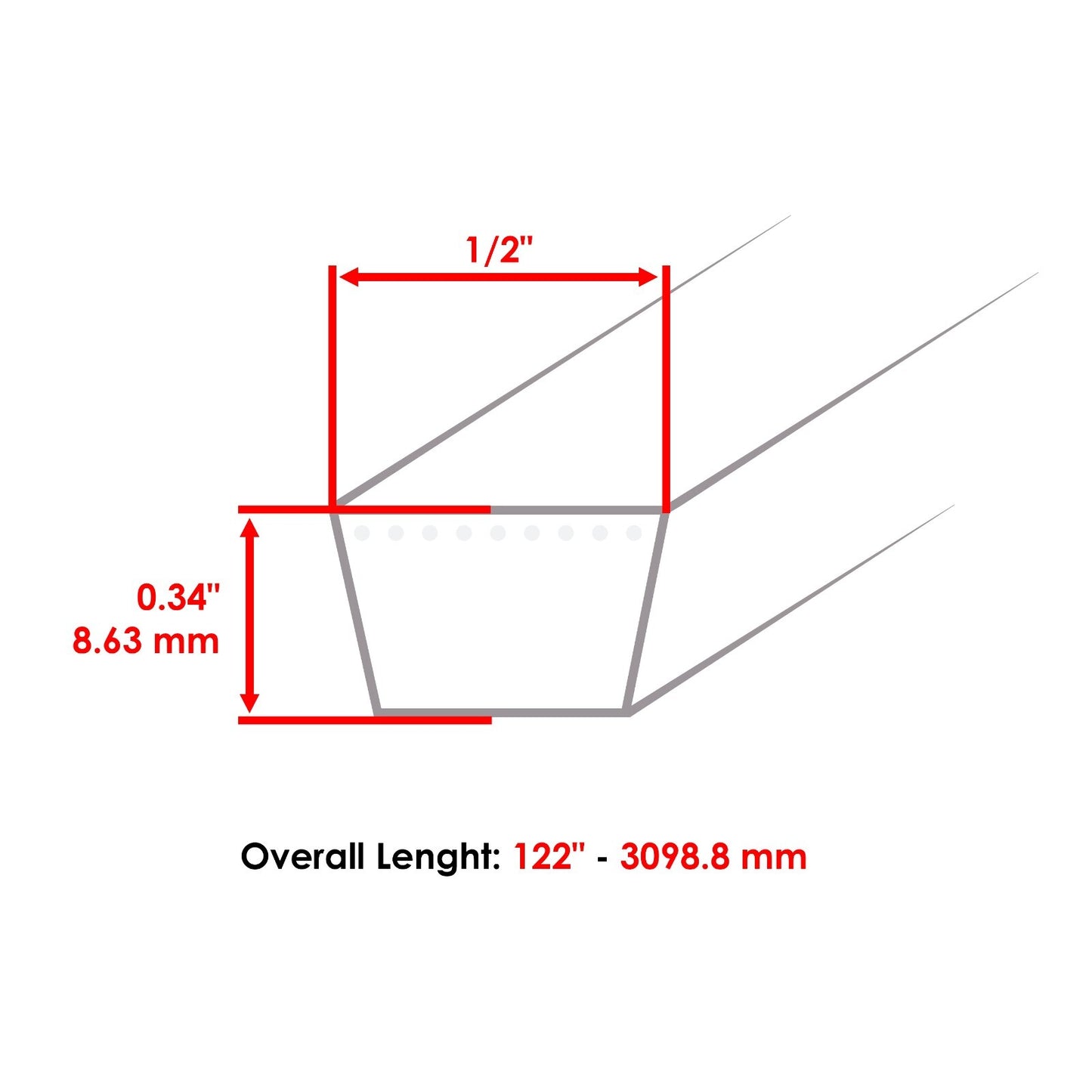 Deck Belt Replacement 46 Inch for Cub Cadet i1046 LT 1045 LT (2009–2018)