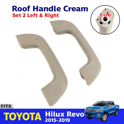Interior Roof Handle Grab Cream Pair Fits Toyota Hilux Revo 2015-19 D11