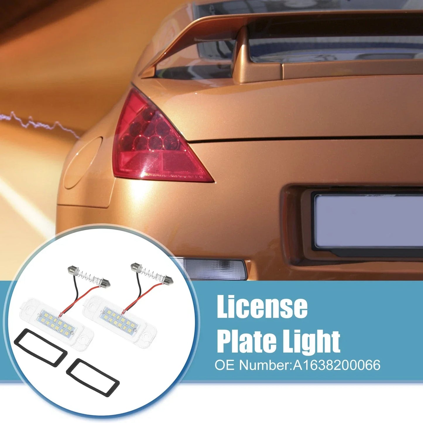 2 x Car License Plate Lights for Mercedes-Benz ML 320 (1998-2003)