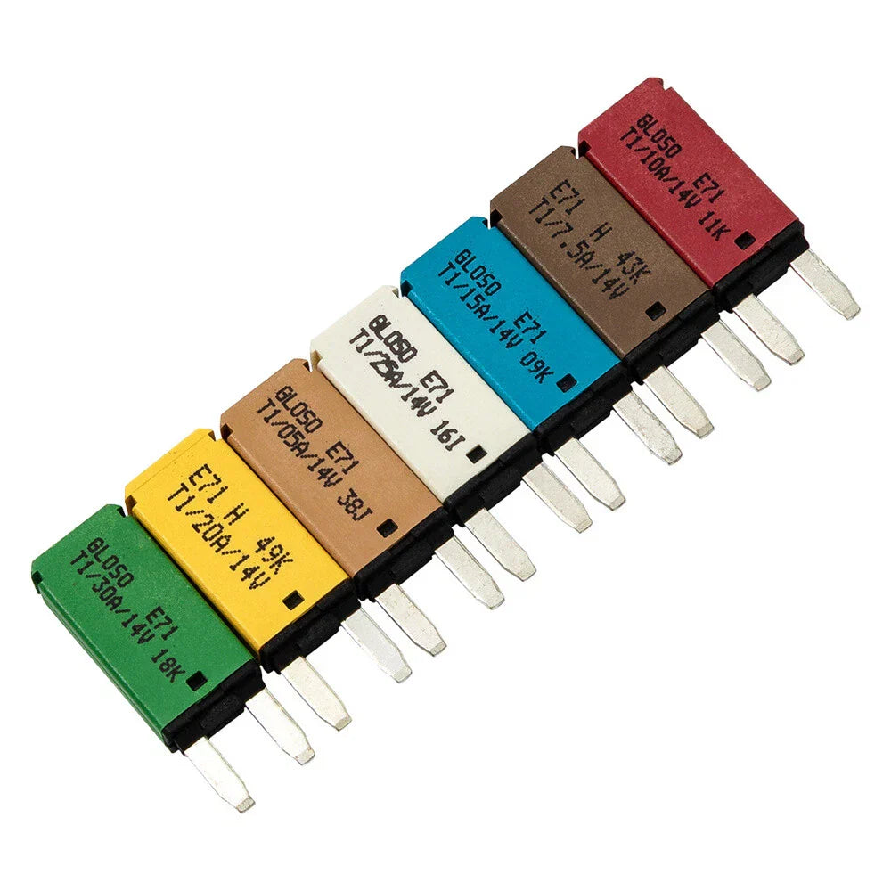 7 x Circuit Breaker Blades 5-30A for Car, Motorcycle, Truck Electrical Equipment