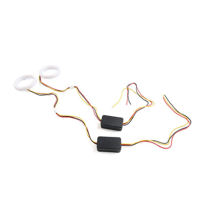 60MM White Amber Switchback LED Halo Rings for Car Headlight Retrofit
