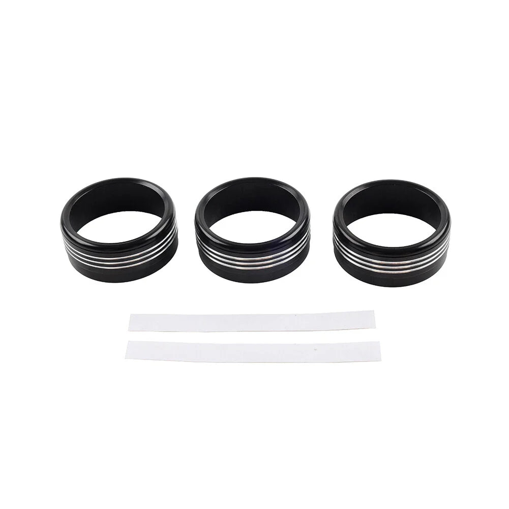 Black AC Climate Control Knob Ring Covers for Subaru Forester XV Crosstrek WRX (2014-2021)